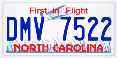NC license plate DMV7522