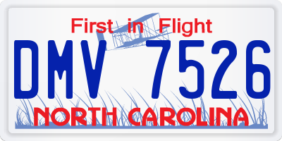 NC license plate DMV7526