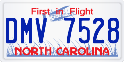 NC license plate DMV7528