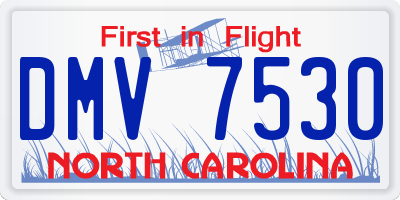 NC license plate DMV7530