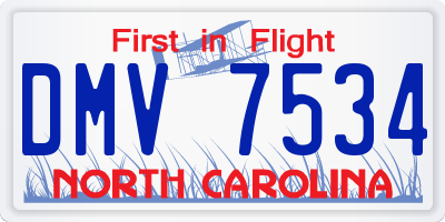 NC license plate DMV7534