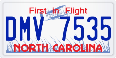 NC license plate DMV7535