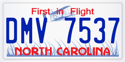 NC license plate DMV7537