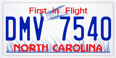 NC license plate DMV7540