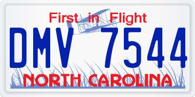 NC license plate DMV7544