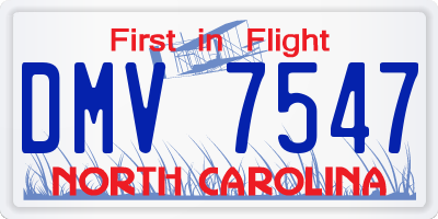 NC license plate DMV7547