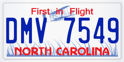 NC license plate DMV7549