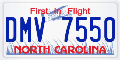 NC license plate DMV7550