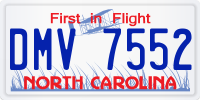 NC license plate DMV7552