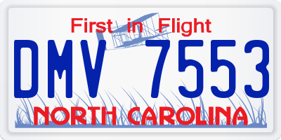 NC license plate DMV7553