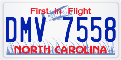 NC license plate DMV7558