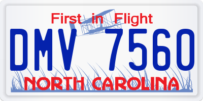 NC license plate DMV7560