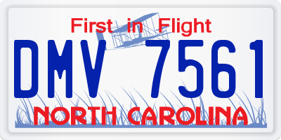 NC license plate DMV7561