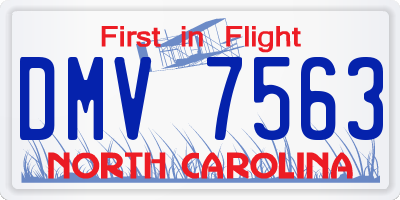 NC license plate DMV7563