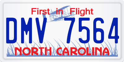 NC license plate DMV7564