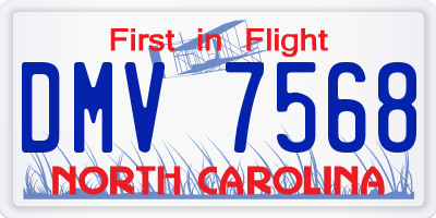 NC license plate DMV7568