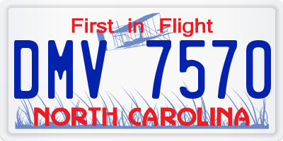 NC license plate DMV7570