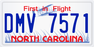 NC license plate DMV7571