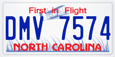 NC license plate DMV7574