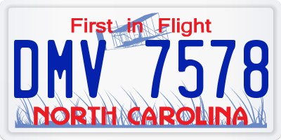 NC license plate DMV7578