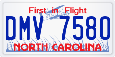 NC license plate DMV7580