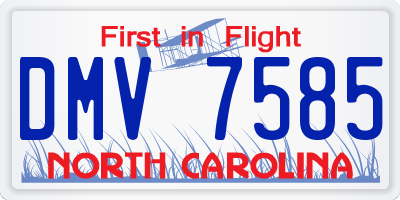 NC license plate DMV7585