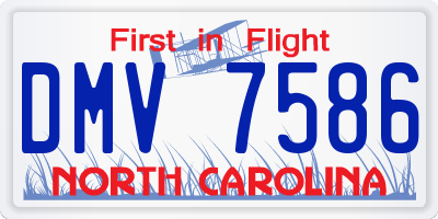 NC license plate DMV7586