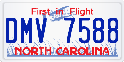 NC license plate DMV7588
