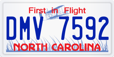NC license plate DMV7592