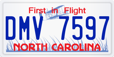 NC license plate DMV7597