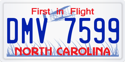 NC license plate DMV7599