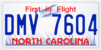 NC license plate DMV7604
