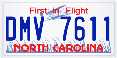 NC license plate DMV7611
