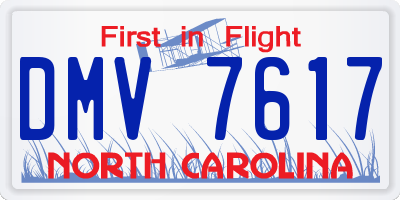 NC license plate DMV7617