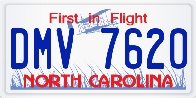 NC license plate DMV7620