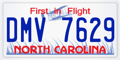 NC license plate DMV7629