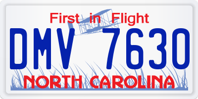 NC license plate DMV7630