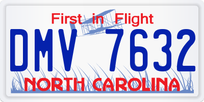 NC license plate DMV7632