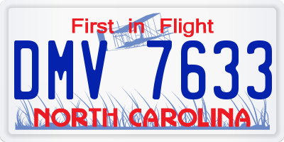 NC license plate DMV7633