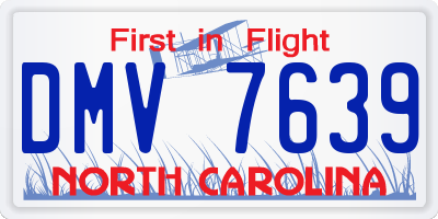 NC license plate DMV7639