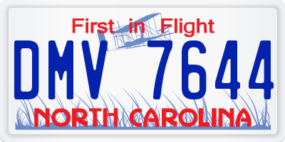 NC license plate DMV7644