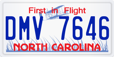NC license plate DMV7646