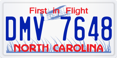 NC license plate DMV7648