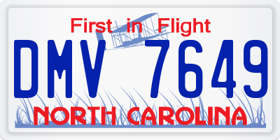 NC license plate DMV7649