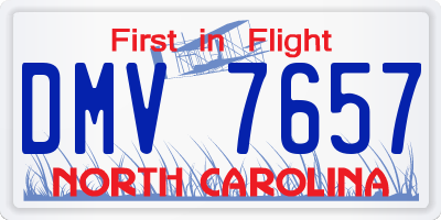 NC license plate DMV7657