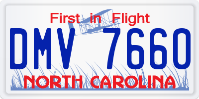 NC license plate DMV7660