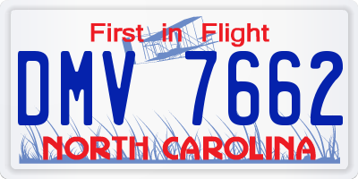 NC license plate DMV7662