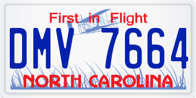 NC license plate DMV7664