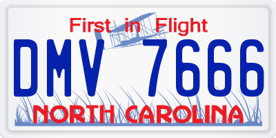 NC license plate DMV7666