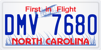 NC license plate DMV7680